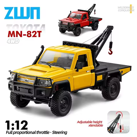 MN82T 2.4G RC Crawler Truck With Light 4WD 1/12 Simulation Crane Off-road Pickup Climbing Car Remote