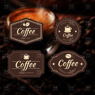 Coffee sticker, custom logo, QR code, irregular drink sticker, waterproof