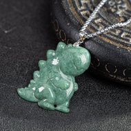 Timeswind tự nhiên a-loại màu xanh ngọc bích khủng long phim hoạt hình nam thép Titan vòng cổ với gi