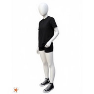 Medium Black Women's T-shirt Local Brand TNC Baby Tee Plain T-shirt Cotton Street Girl Short Cute Le