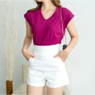 1644 V-Neck Tshirt Wholesale @27 thick, cool, comfortable imported rayon spandex ootd/ original foro