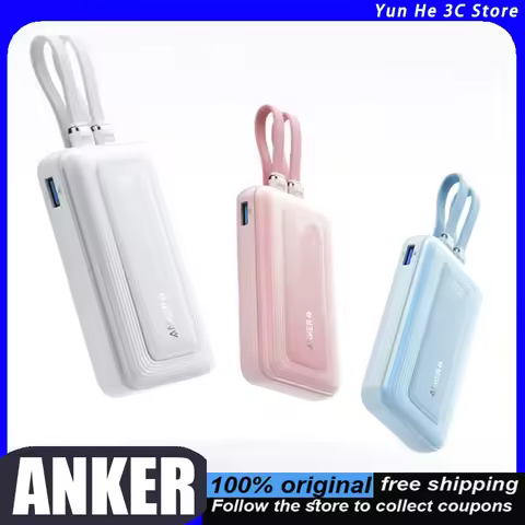 Anker Power Bank 20000mAh 45W Fast Charging Built-in Cable MFi Certified 3C Certified Airline Approv