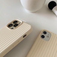 Second Hand Case 14 PM| Iphone Knitted SILICONE With Pattern microfiber Cloth*