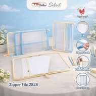 Zipper File folder mesh Zipper plain file folder document waterproof Folio Size F4 4 colors Topla