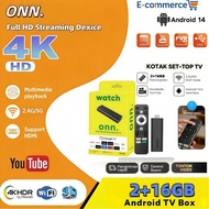 ONN. Smart TV Stick Voice Remote Control Android 14.0 Bluetooth 5.0 Free channel2026latest model
