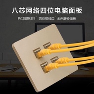 Type 86 Champagne Gold Single Port Network Socket Panel Computer Network Cable Module Switch Socket 