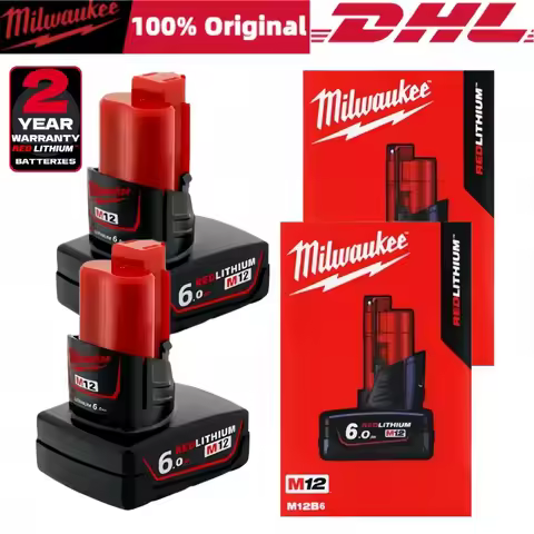 Milwaukee 12V Battery, 6.0Ah Milwaukee Rechargeable Battery For Milwaukee M12 Tool 48-11-2402 48-11-