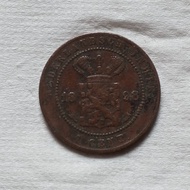 Uang koin 1 cent Nederland indie 1898