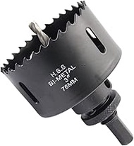 3inch Hole Saw, LAIWEI 76mm Hole Cutter with A2 Heavy Duty Mandrel, 4341 Drill Bit,Cutting Depth 38m
