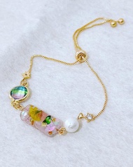 貴和水晶 uv滴膠乾花可調較手鏈