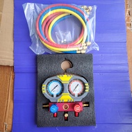MANIFOLD GAUGE AIRCOND GAS METER SET R134A R404 R22 R12 | METER GAS AIRCOND KERETA