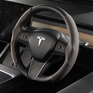 พร้อมส่ง! Tesla Wheel Cover ฝาครอบพวงมาลัย รุ่นหนังนิ่มบางเฉียบดูดซับเหงื่อ Model 3/Model Y - EV HERO