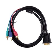 CL 1.5M 4.9Ft VGA 15 Pin Male To 3 RCA RGB Male Video Cable Ada