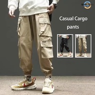 Cargo pants Men casual pants black pants Slim fit sporty loose pants wide leg trouser