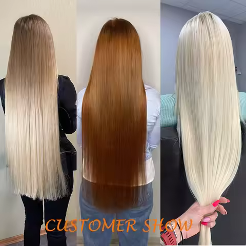 32 Inch 200g Straight Hair Bundles Ombre Blonde Brown Grey 27/613 Highlight M618 Synthetic High Temp