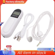 In stock-Mini Pocket FM Radio 300MAh Rechargeable Portable 76-108MHZ Radio with Backlight LCD Displa