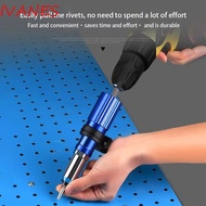 IVANES Electric Rivet Stapler, 2.4mm-4.8mm Aluminum Alloy Cordless Rivet Nut Stapler, Core Pull Acce