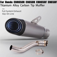 For Honda CBR650R CB650R CBR650F CB650F Full System Exhaust Slip-On Line Titanium Alloy Motorcycle
