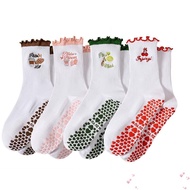 Aulora3n Cotton Non-Slip Yoga Pilates Socks - Elastic Breathable Design for Women