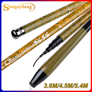 Sougayilang Fishing Rod Telescopic 3.6m/4.5m/5.4m Ultralight Carbon Fishing Rod Outdoor Fishing Tack