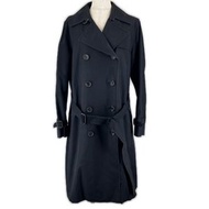 成色極佳的BURBERRY LONDON Nova 格紋雙排扣風衣，帶內襯，黑色，46 碼，日本製造，正品，女款