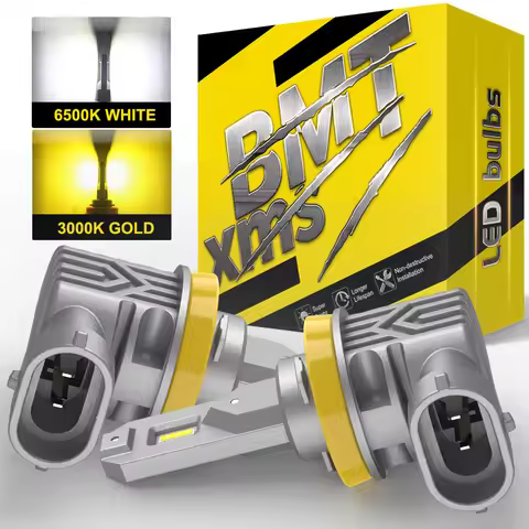 BMTxms H8 H11 H16JP LED Canbus H10 9005 HB3 9006 HB4 LED Fog Light DRL Dual Color White Yellow For V