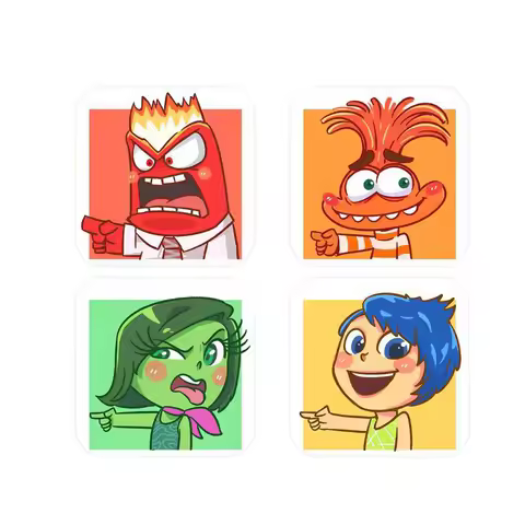 500pcs Inside Out 2 Cute Stickers Anime Sadness Anxiety Stationery Art Supplies Party Envelope Seali