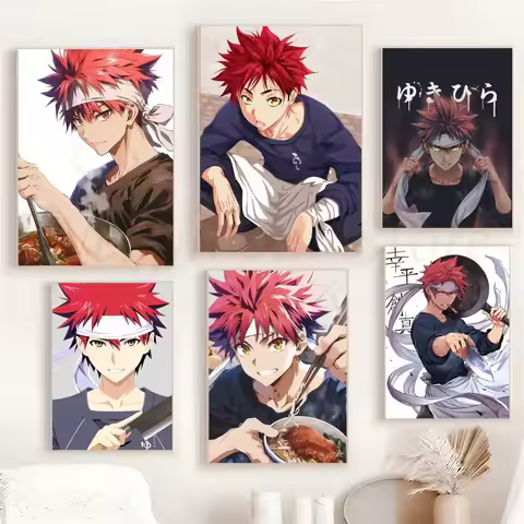 1pc Yukihira Soma Manga Food Wars Shokugeki No Soma Poster Poster Art Print Bar Living Room Furnitur