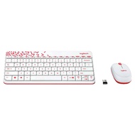 logitech 羅技 Nano 無線鍵盤滑鼠組 原廠保固 MK240 白色 + 紅色