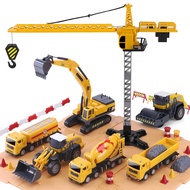 iPlay, iLearn Construction Site Vehicles Toy Set, Kids Engineering Playset, Tractor, Digger, Crane, 