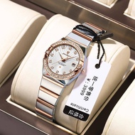 Swiss Brand Ladies Hand Fashion Waterproof Luminous Ultra-Thin Calendar Brick Watch Ladies Waterproof Watch Quartz Ladies Watch Wrist Watch