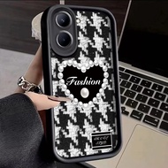 Casing Hp Realme C33 Case Pola hati kupu-kupu yang modis silikon hitam dan putih Softcase Casing Can