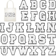 5Pcs 7cm White Alphabet Patch A-Z Embroidered Letters Iron on Sewing Repair DIY Hat Bag Clothing Dec
