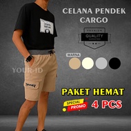 Men's Cargo Shorts, 4-Piece Pack, Casual, and Fashionable Guys