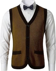 Mens Sweater Vest Solid Knitted Lightweight Thermal Cardigan,DXL Big and Tall Vest