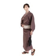 日本 和服 男 綿 浴衣 腰封 2 件 套組 L Z35-e3 yukata