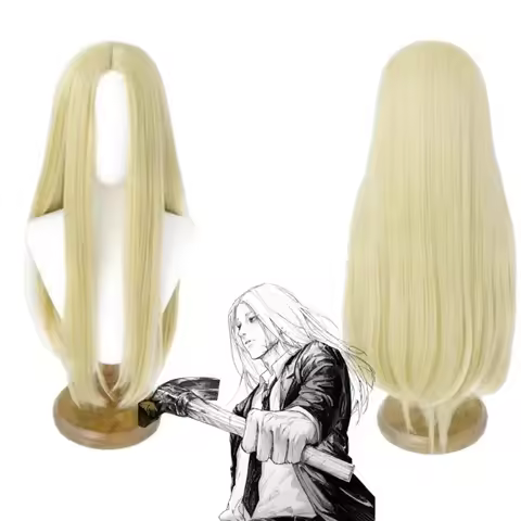 Anime Sakamoto Days Shishiba Cosplay Wig Blonde Yellow Long Hair Assassin Osaragi Halloween Party Co