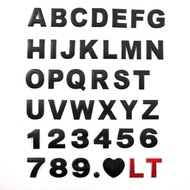 XD 1 x 45mm Matt Black Metal 3D DIY Alphabet Letter Number Emblem Motor Car Emblem Sticker