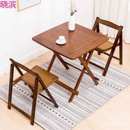 ‍🚢Foldable Square Table Simple Dining Table Small Apartment Balcony Table Home Nordic Bamboo Folding Table Dining Table