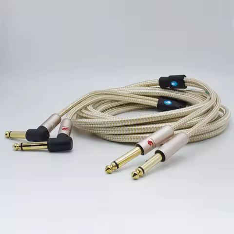 Hifi 1/4 Inch 6.35mm Audio Cable Dual TS Plug to Dual TS Plug for Electric Guitar Mixer AMP SPC Cabl