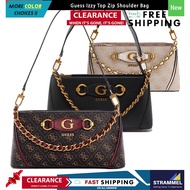 [100% ɑuthentic] Guess Izzy Top Zip Shoulder Bag Women Handbag For Casual Office Travel [Ready Stock