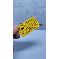 Warning stickers, rotation system stickers