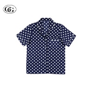 G&G ชุดนอน เสื้อแขนสั้นคอปก กางเกงขายาว ผ้าคอตตอน ลายจุด EN4C005