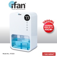 iFan Electric Dehumidifier 3.8L Mini Dehumidifier Thirsty Hippo Timer Setting 1-24h Low Noise Water Full AUTO OFF IF3253