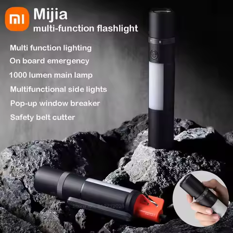 Xiaomi Mijia Multifunctional Flashlight 1000 Lumen Strobe/SOS/Warning 3100mAh Battery Window Breaker