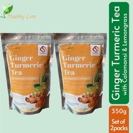 ۩▨№Healthy Line/ Set of 2 Packs/ Sague Ginger Turmeric Tea with Calamansi &amp; Lemongrass Stevia/ 350gr