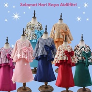 Baju Raya Girl Baju Kurung Kanaks Peplum Kurung Floral Print Perempuan Girl Baju Kurung Modern Kanak