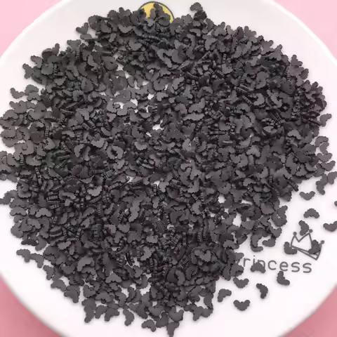 50g/Lot Hot Selling Clay Halloween Black Bat Sprinkle , Cute Slice for Crafts Making, Phone Deco, DI