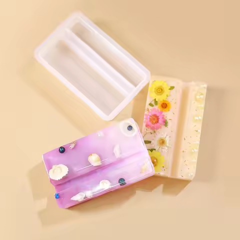 SZ071 DIY Mobile Phone Stand Resin Silicone Mold Rectangular Phone Holder Casting Epoxy Molds Suppor