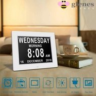 GLENES Digital Clock Electronic Day Month Year Large Time Dementia LCD Screen Alarm Clock